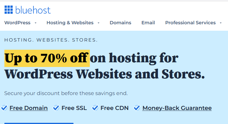 blue host webhosting